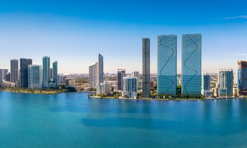 Aria Reserve Twin Towers from Bay